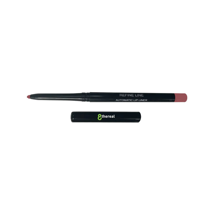 8thereal Refine Line automatic retractable lip liner in a dusty rose shade with a matching cap.