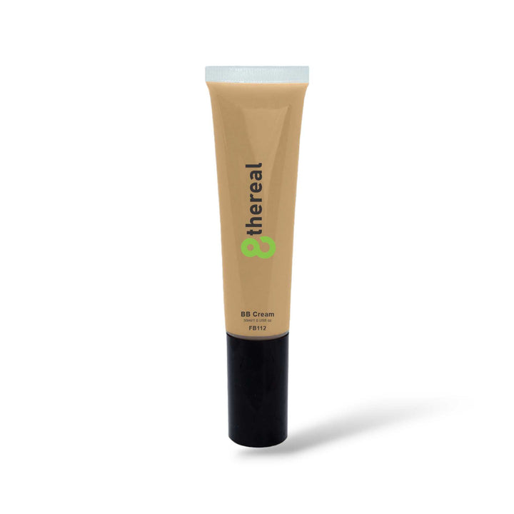 8thereal Everyday Glow BB Cream in a beige squeeze tube with a black cap, providing hydration and SPF protection.