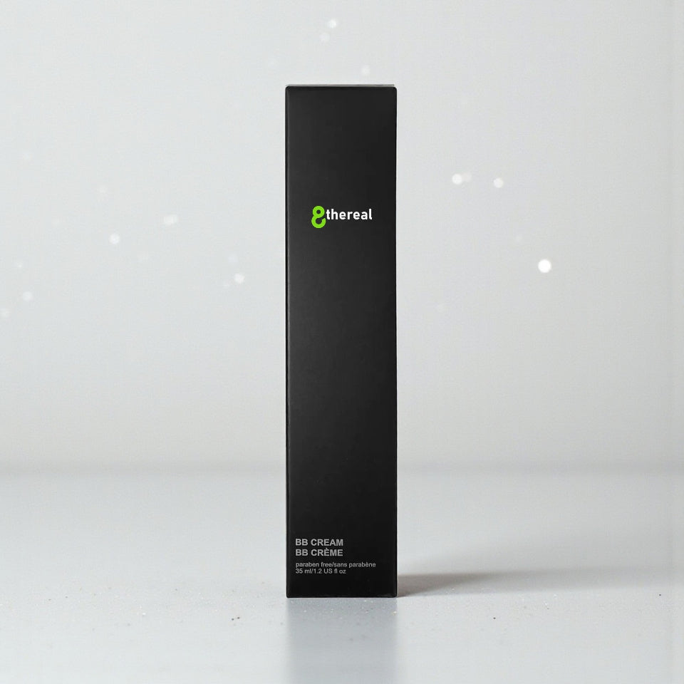 8thereal Everyday Glow BB Cream in sleek black recyclable packaging with brand logo and product details