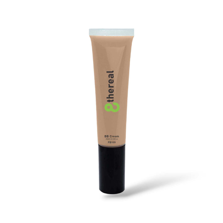 8thereal Everyday Glow BB Cream in a beige squeeze tube with a black cap for hydration and sun protection.