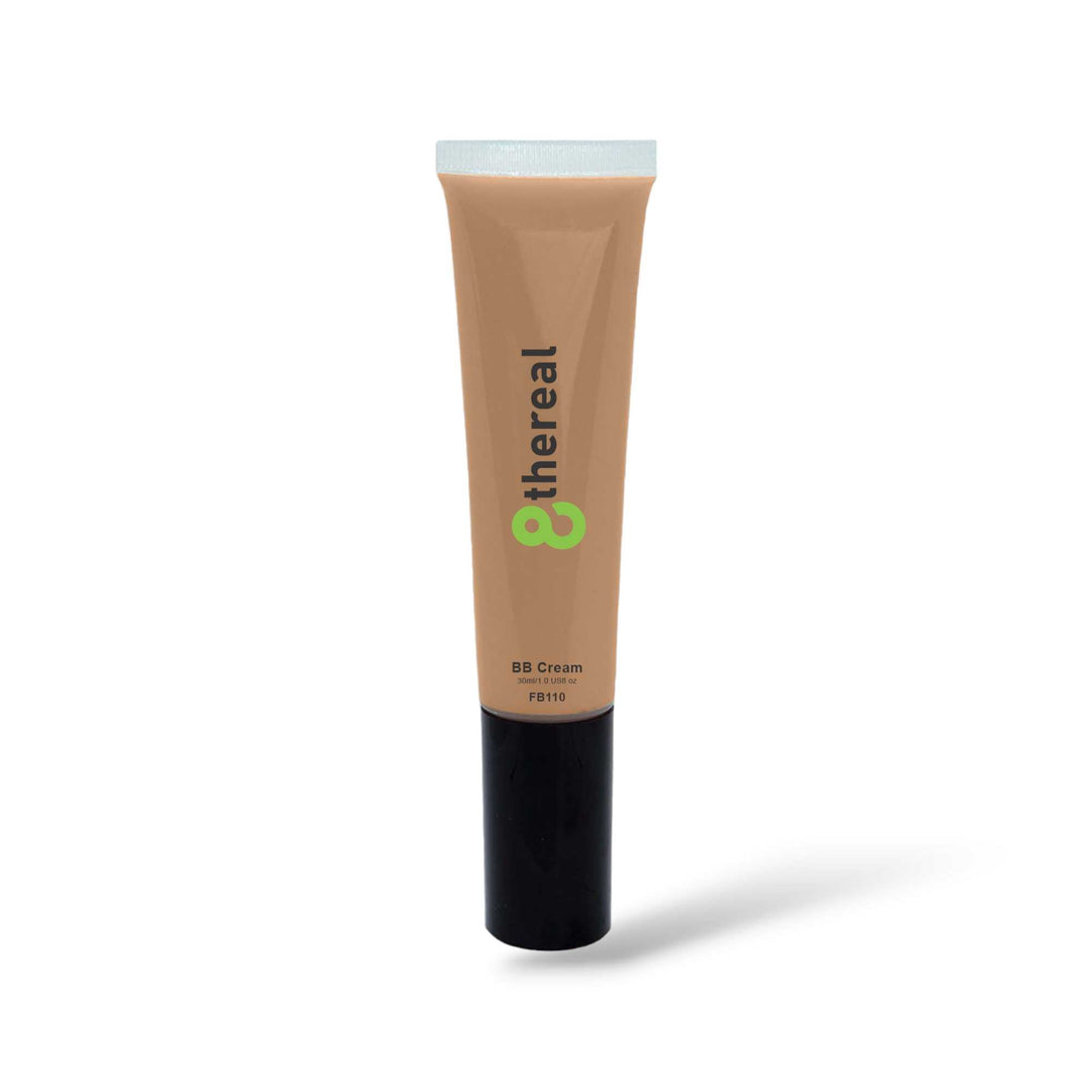 8thereal Everyday Glow BB Cream in a beige tube with a black cap, featuring SPF protection and hydrating formula.
