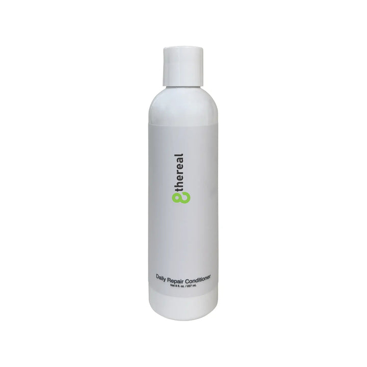 8thereal Daily Strengthening Repair Conditioner in a white 8 fl. oz. bottle for hydrating and smoothing damaged hair.