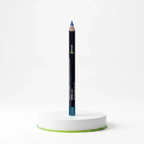 8thereal Soft-Define Khol Eyeliner in denim blue, a creamy, vegan, and cruelty-free pencil for precise eye definition.