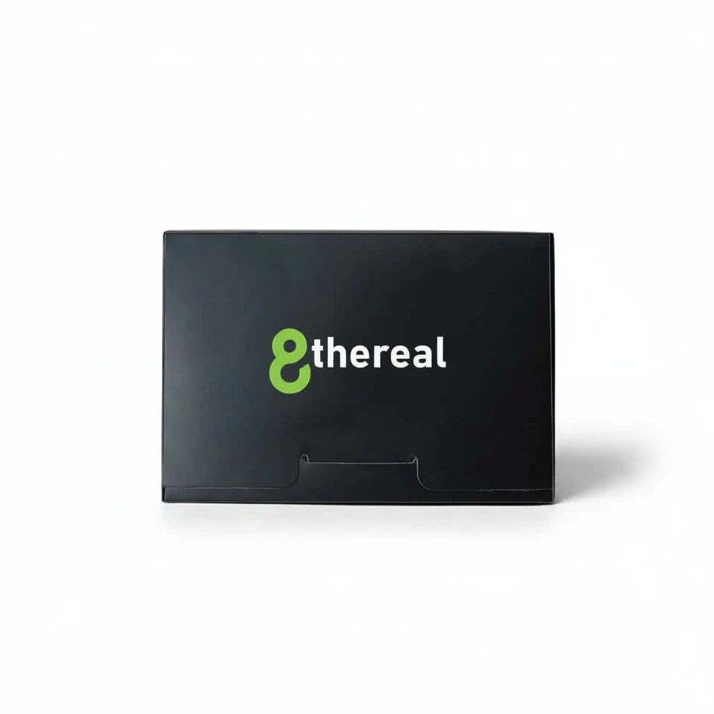8thereal facial blotting papers in a sleek black compact case for oil control and midday shine touch-ups