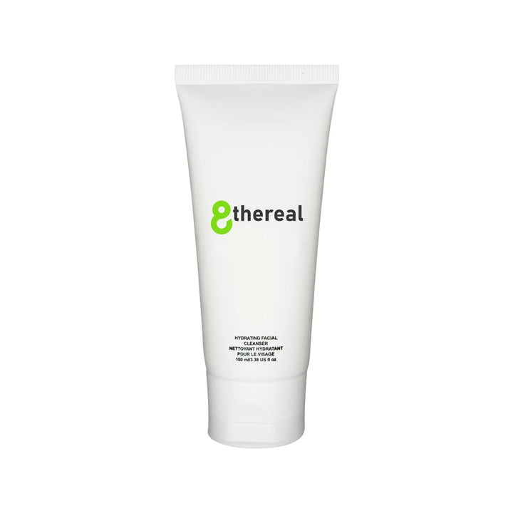 8thereal Hydrating Facial Cleanser in a white squeeze tube with green branding, 100ml size for gentle skin care.
