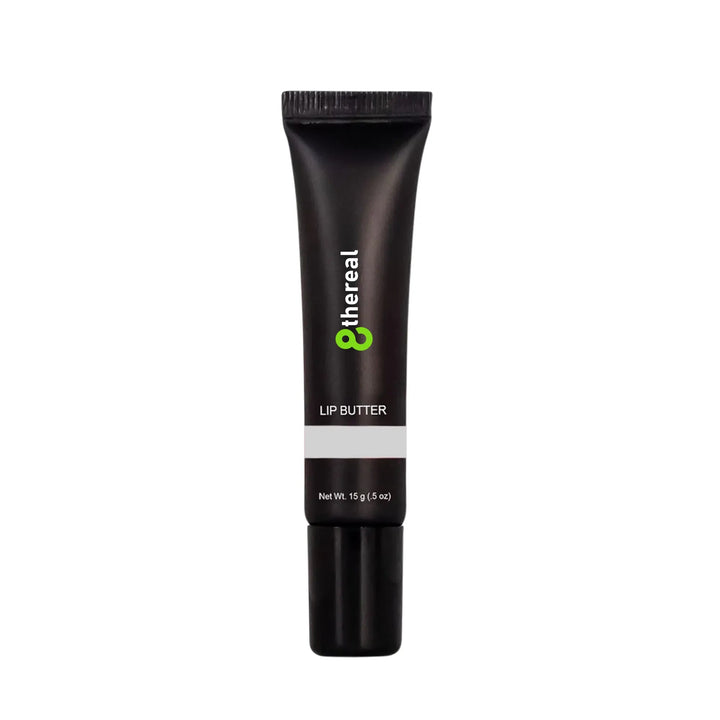 8thereal hydrating lip butter in a sleek black squeeze tube for smooth, nourished, and healthy-looking lips.