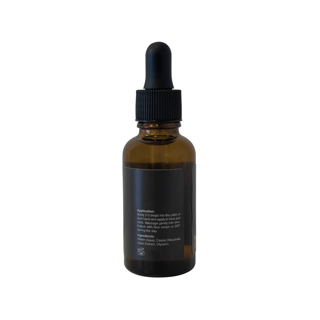8thereal Maximum Hydration Serum in an amber glass dropper bottle with black label and cap for dry skin care