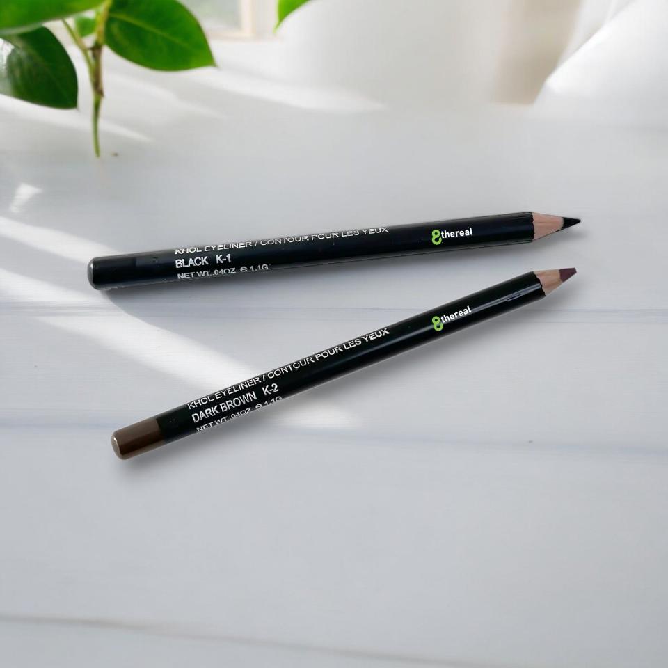 8thereal Soft-Define Khol Eyeliner pencils in black and dark brown shades for precise, creamy eye definition.